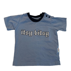 10/20$ baby blue Itsy Bitsy t-shirt size 9-12 months
